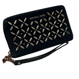Michael Kors Large Leather
Smartphone Wristlet Black/Gold